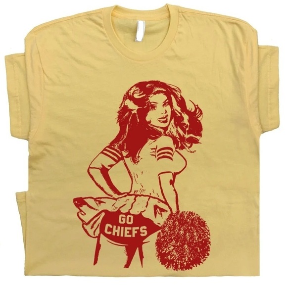 Kimbrell Other - Go Chiefs T Shirt Vintage Football Shirts Cute Retro Chiefs Cheerleader TShirt